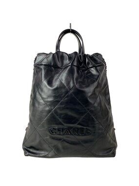 Chanel Backpack Chanel 22 Black Silver Chain